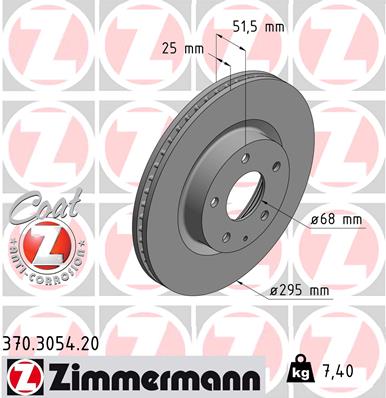 Tarcza hamulcowa ZIMMERMANN 370.3054.20