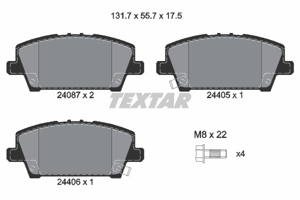 Klocki hamulcowe TEXTAR 2408701