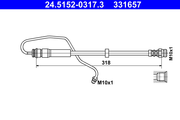 Przewód hamulcowy elastyczny ATE 24.5152-0317.3