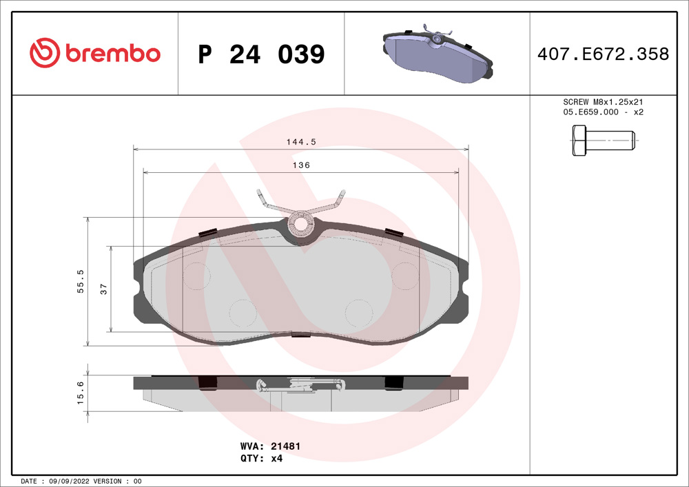 Klocki hamulcowe BREMBO P 24 039