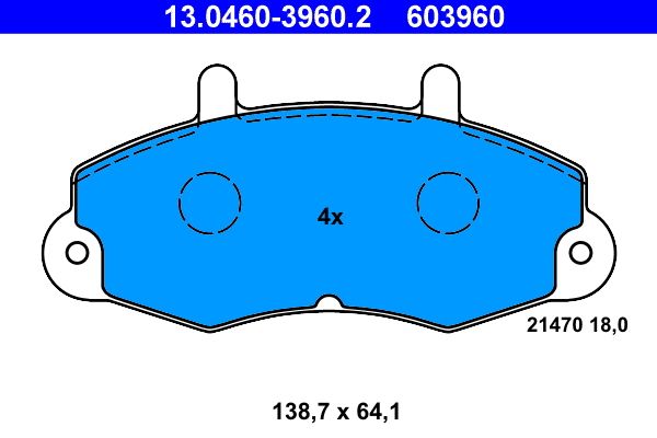 Klocki hamulcowe ATE 13.0460-3960.2