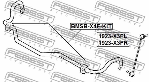 Guma stabilizatora FEBEST BMSB-X4F-KIT