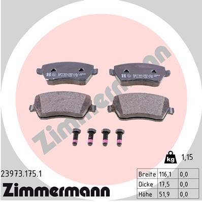 Klocki hamulcowe ZIMMERMANN 23973.175.1