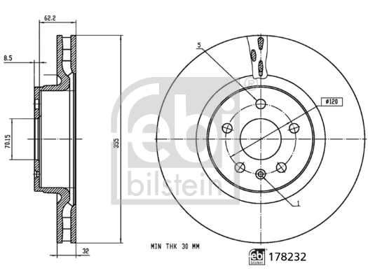 Tarcza hamulcowa FEBI BILSTEIN 178232