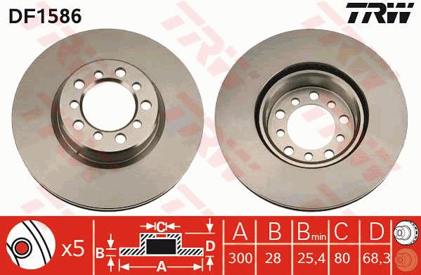 Tarcza hamulcowa TRW DF1586