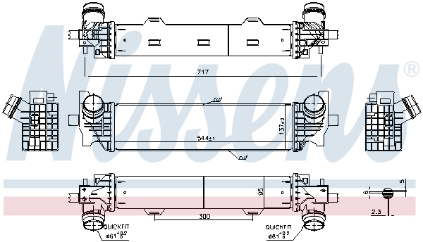 Chłodnica powietrza intercooler NISSENS 961226