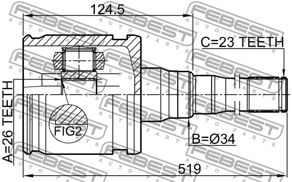 Przegub wału FEBEST 0111-MCX20RH