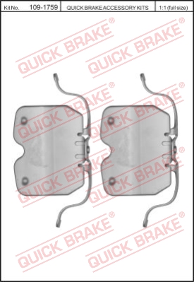 Zestaw akcesoriów montażowych  klocków hamulcowych QUICK BRAKE 109-1759