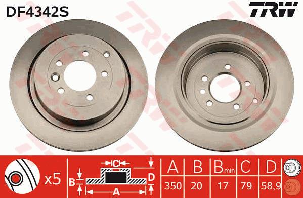 Tarcza hamulcowa TRW DF4342S