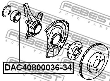 Łożysko koła FEBEST DAC40800036-34