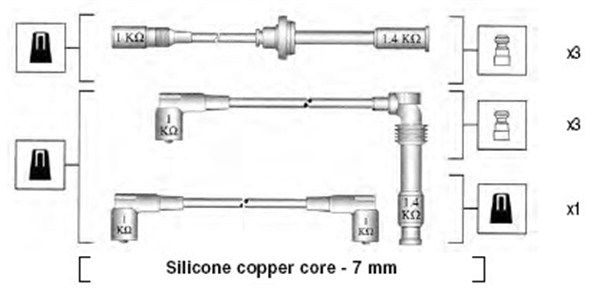 Przewody zapłonowe MAGNETI MARELLI 941045400525