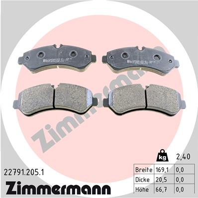 Klocki hamulcowe ZIMMERMANN 22791.205.1