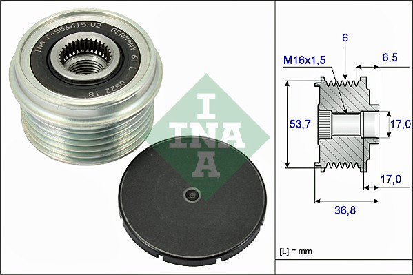 Sprzęgło alternatora INA 535 0074 10