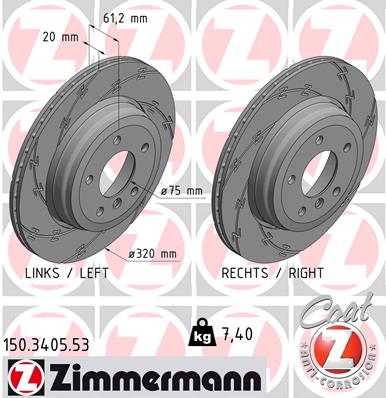 Tarcza hamulcowa ZIMMERMANN 150.3405.53