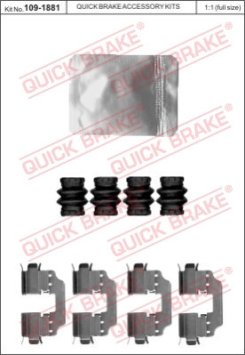 Zestaw akcesoriów montażowych  klocków hamulcowych QUICK BRAKE 109-1881