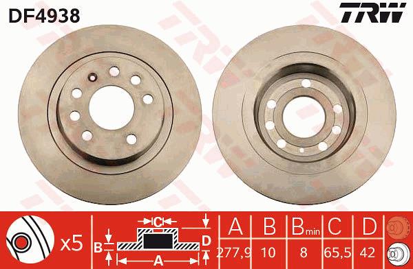 Tarcza hamulcowa TRW DF4938