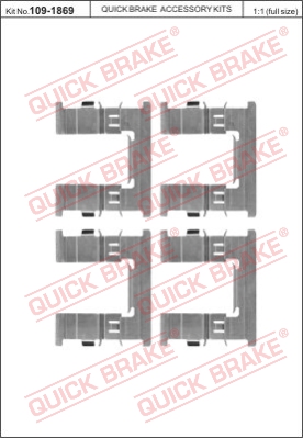 Zestaw akcesoriów montażowych  klocków hamulcowych QUICK BRAKE 109-1869