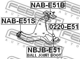 Tuleja wahacza FEBEST NAB-E51S