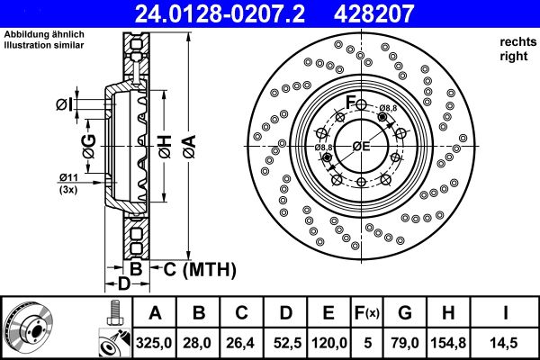 Tarcza hamulcowa ATE 24.0128-0207.2