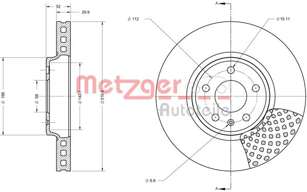 Tarcza hamulcowa METZGER 6110425