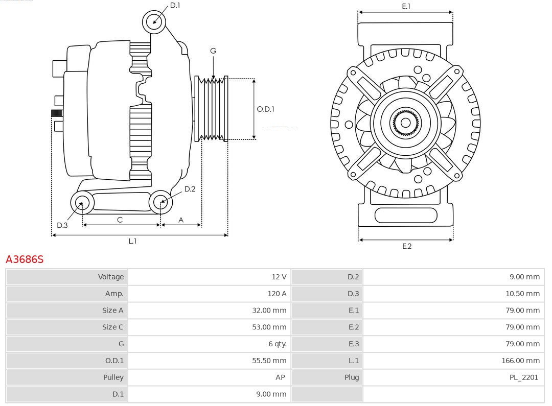 Alternator AS-PL A3686S
