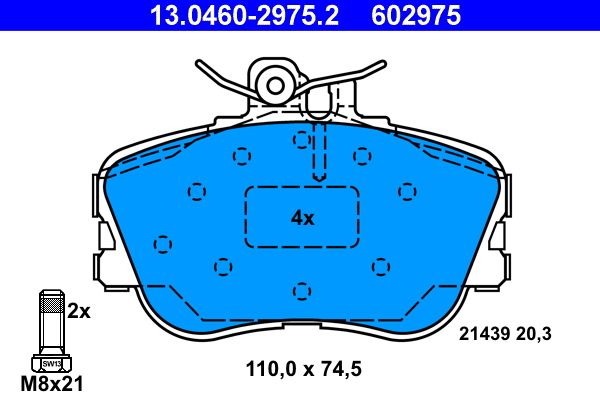 Klocki hamulcowe ATE 13.0460-2975.2