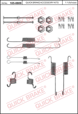 Zestaw dodatków do szczęk hamulcowych QUICK BRAKE 105-0809