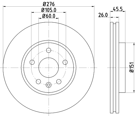 Tarcza hamulcowa HELLA PAGID 8DD 355 116-351