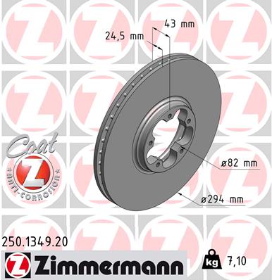 Tarcza hamulcowa ZIMMERMANN 250.1349.20