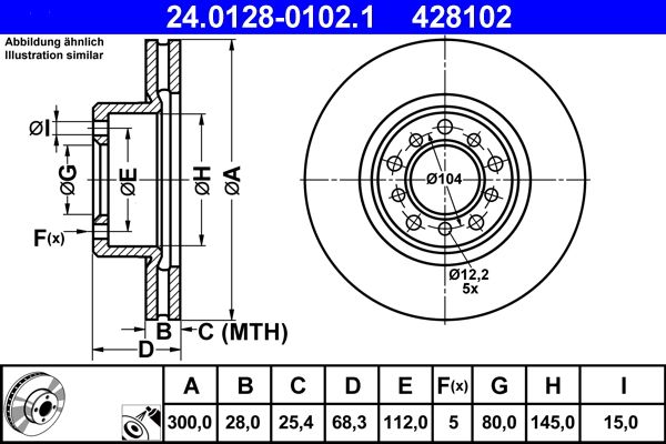 Tarcza hamulcowa ATE 24.0128-0102.1