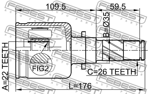 Przegub wału FEBEST 0511-M316ATLH