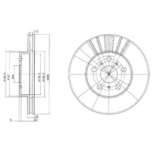 Tarcza hamulcowa DELPHI BG2596