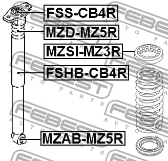 Dystans gumowy FEBEST MZD-MZ5R