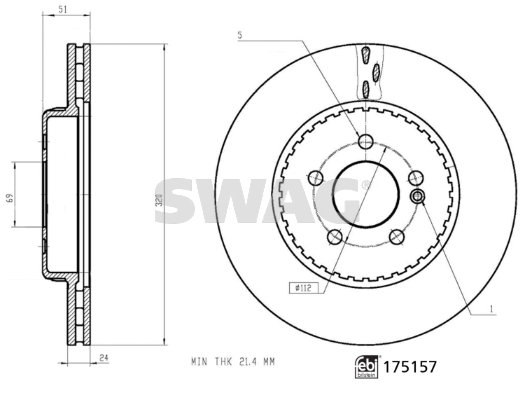 Tarcza hamulcowa SWAG 33 10 2719