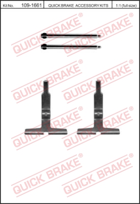 Zestaw akcesoriów montażowych  klocków hamulcowych QUICK BRAKE 109-1661