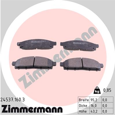 Klocki hamulcowe ZIMMERMANN 24537.160.3