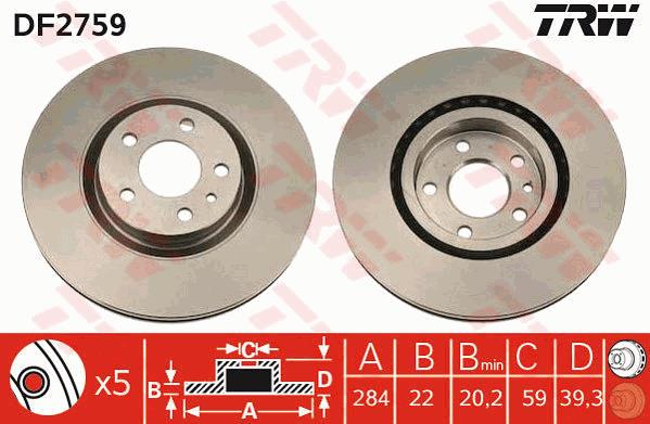 Tarcza hamulcowa TRW DF2759