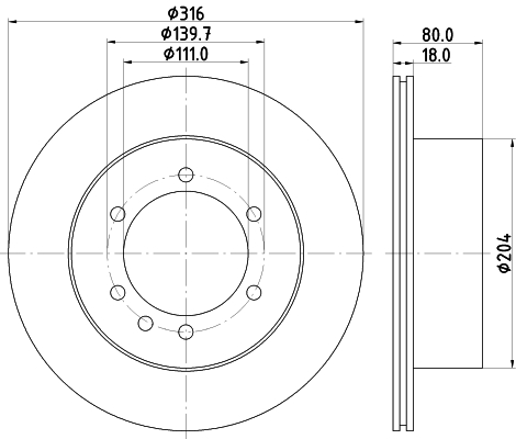 Tarcza hamulcowa HELLA 8DD 355 110-831