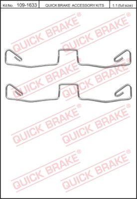 Zestaw akcesoriów montażowych  klocków hamulcowych QUICK BRAKE 109-1633