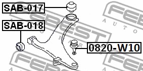 Sworzeń wahacza FEBEST 0820-W10