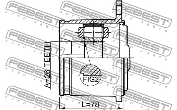 Przegub wału FEBEST 0111-GX100R