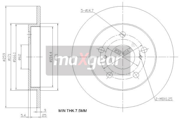Tarcza hamulcowa MAXGEAR 19-2467