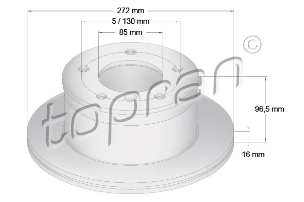 Tarcza hamulcowa TOPRAN 107 689