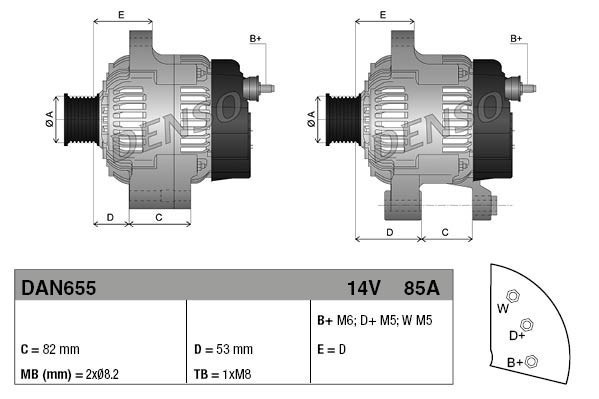 Alternator DENSO DAN655