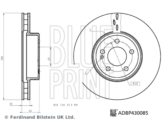 Tarcza hamulcowa BLUE PRINT ADBP430085