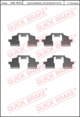 Zestaw akcesoriów montażowych  klocków hamulcowych QUICK BRAKE 109-1675
