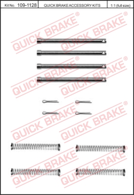 Zestaw akcesoriów montażowych  klocków hamulcowych QUICK BRAKE 109-1128