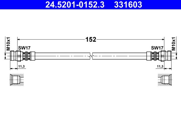 Przewód hamulcowy elastyczny ATE 24.5201-0152.3