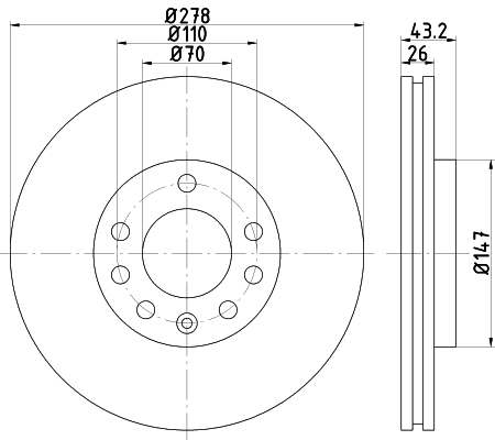 Tarcza hamulcowa HELLA 8DD 355 113-611