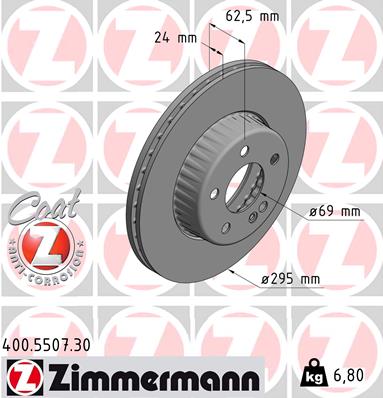 Tarcza hamulcowa ZIMMERMANN 400.5507.30